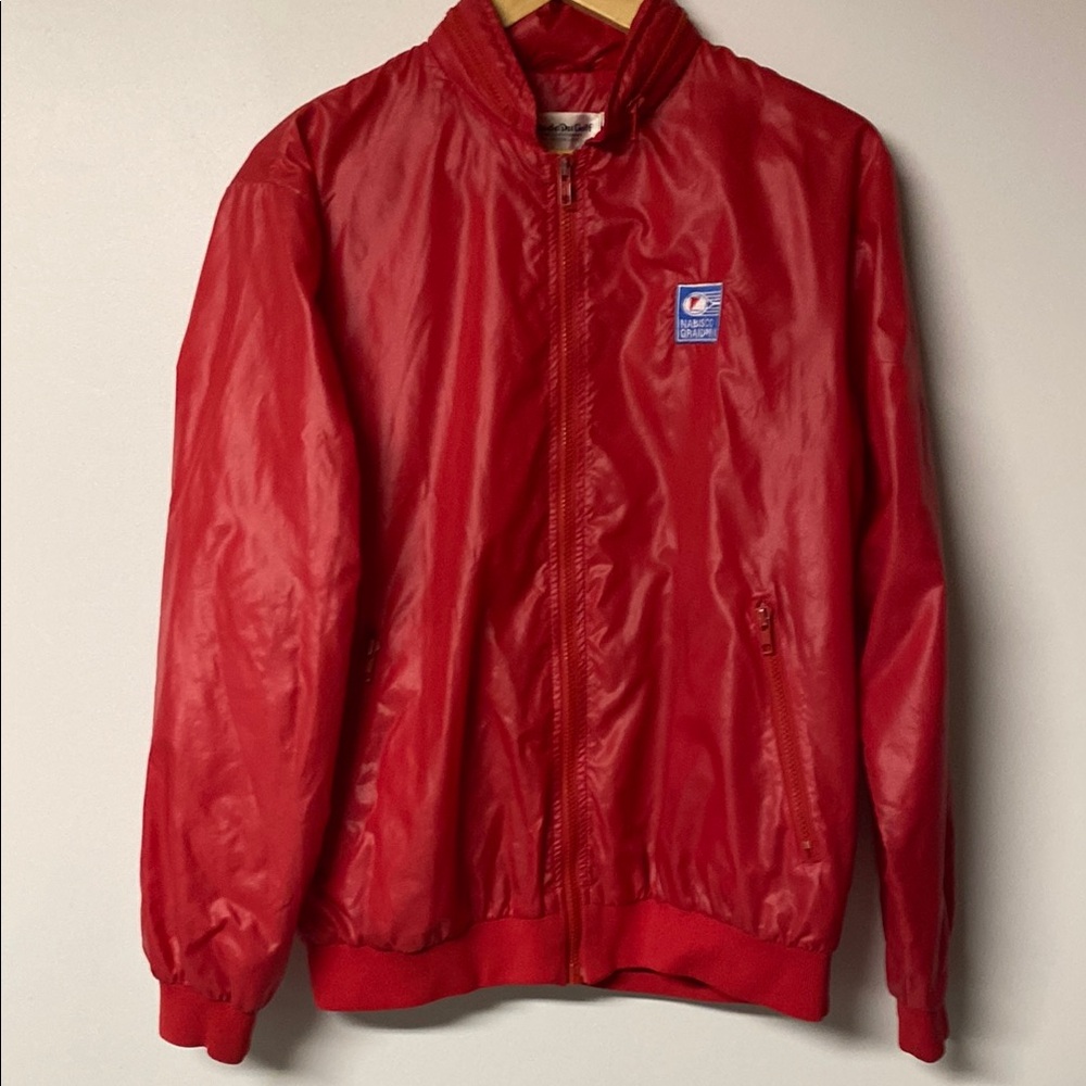 LA MODE DU GOLF Vintage 80’s Nabisco Grand Prix Red Nylon Performance Jacket